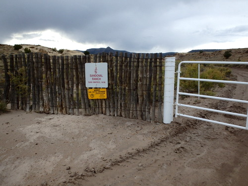 GDMBR: We had arrived at Sandoval Ranch (Back L Bar S) and yet another gate.